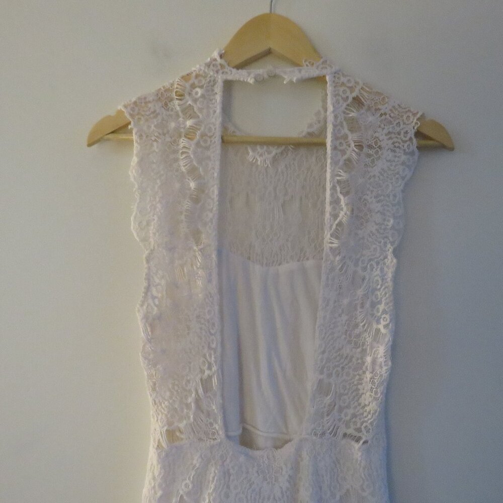 INTIMATELY FREE PEOPLE Daydream White Lace Bodycon Dress Fairy Boho - Size S - Picture 11 of 14